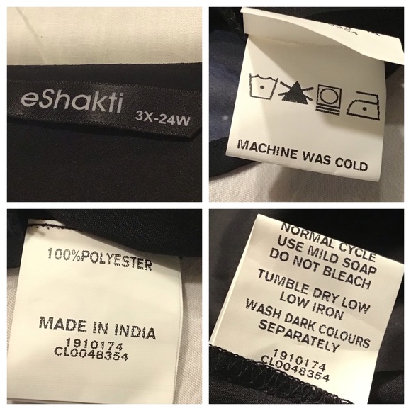 eShakti Womens Maxi Dress Size 24W Pockets Sheer Chiffon Celestial Black Witchy - Picture 14 of 16